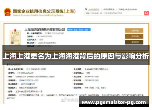 上海上港更名为上海海港背后的原因与影响分析 上海上港更名为上海海港背后的原因与影响分析