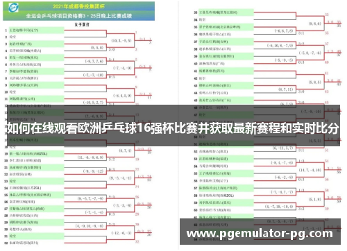如何在线观看欧洲乒乓球16强杯比赛并获取最新赛程和实时比分